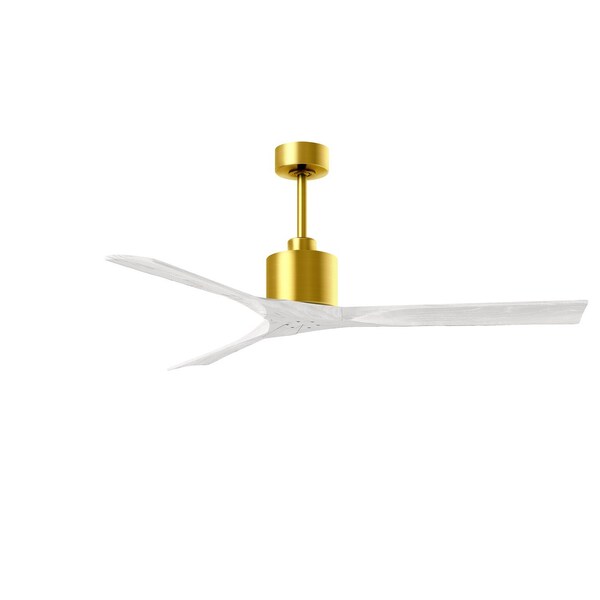 Nan 60in Ceiling Fan In Brushed Brass And Matte White Blades